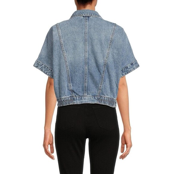 Habitual Oversized Denim Jacket Crop Short Sleeve Jacket Nordstroms SZ S - Picture 2 of 16
